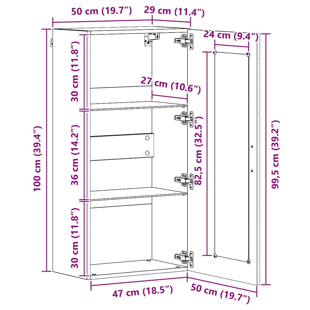 Lesena omara Star les 50 x 29 x 100 cm Konstruiran les - slika 13