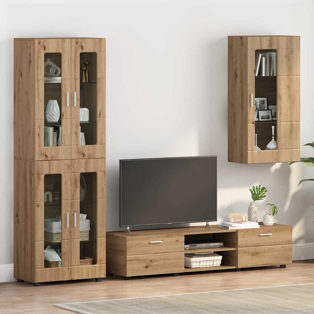 vidaXL Cabinet suspendat cu raft stejar artizanal 55 x 29 x 100 cm