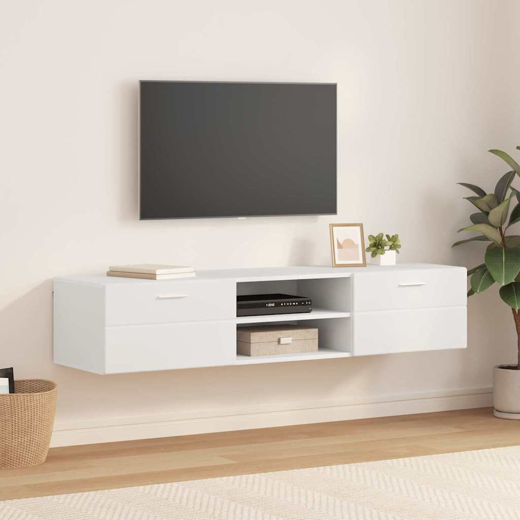 TV skrinka so zásuvkou Biela 150 x 39 x 30 cm Kompozitné drevo 880231