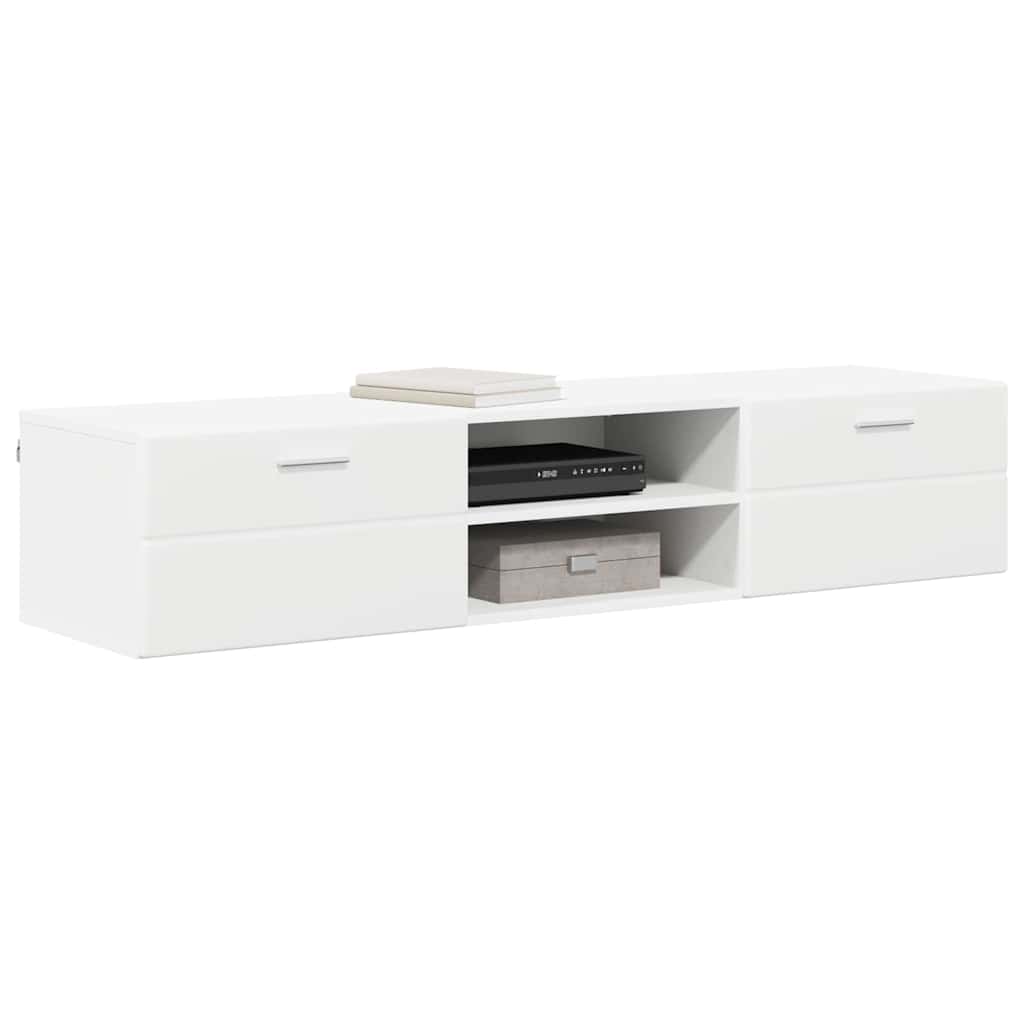 vidaXL TV-kast met lade met plank Wit 150 x 39 x 30 cm Bewerkt hout