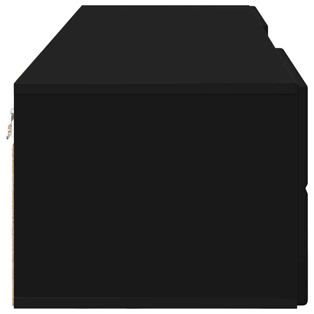 TV szekrény fiókkal polcokkal Fekete 150 x 39 x 30 cm Faanyag 