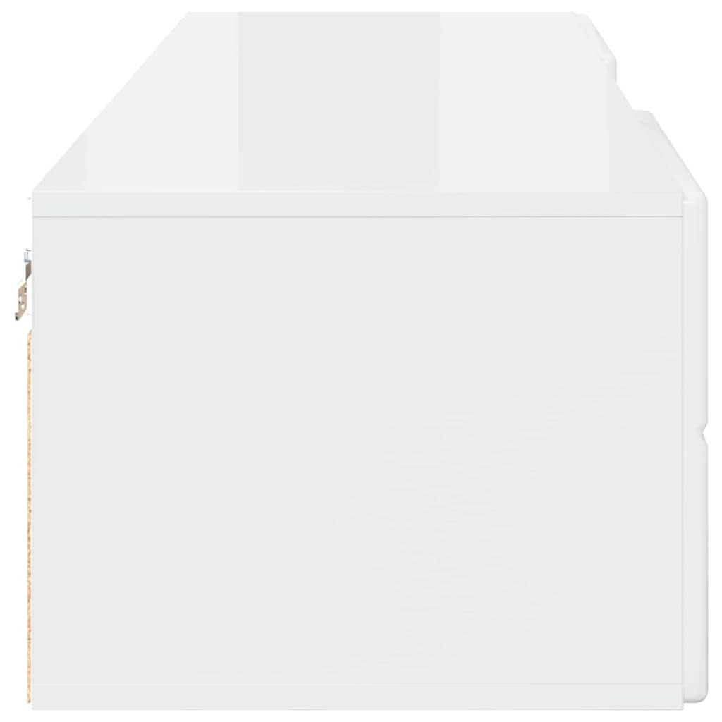 Ντουλάπι TV με συρτάρι Γυαλιστερό λευκό 150 x 39 x 30 εκ - Image 6