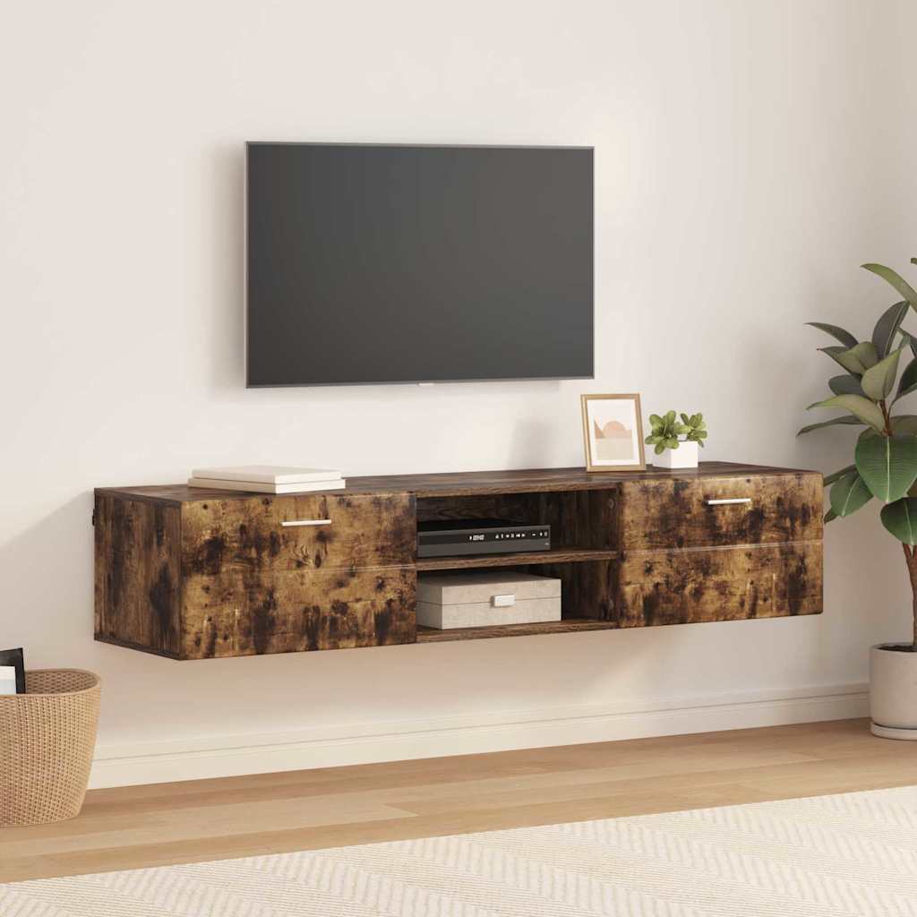 vidaXL Cabinet TV cu raft Stejar afumat 150 x 39 x 30 cm Lemn compozit