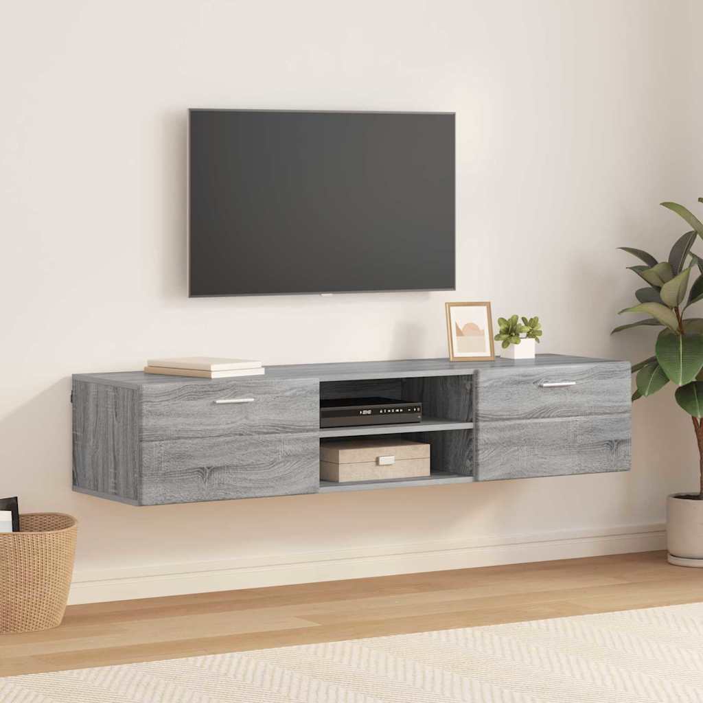 vidaXL Cabinet TV cu sertar sonoma gri 150 x 39 x 30 cm Lemn compozit