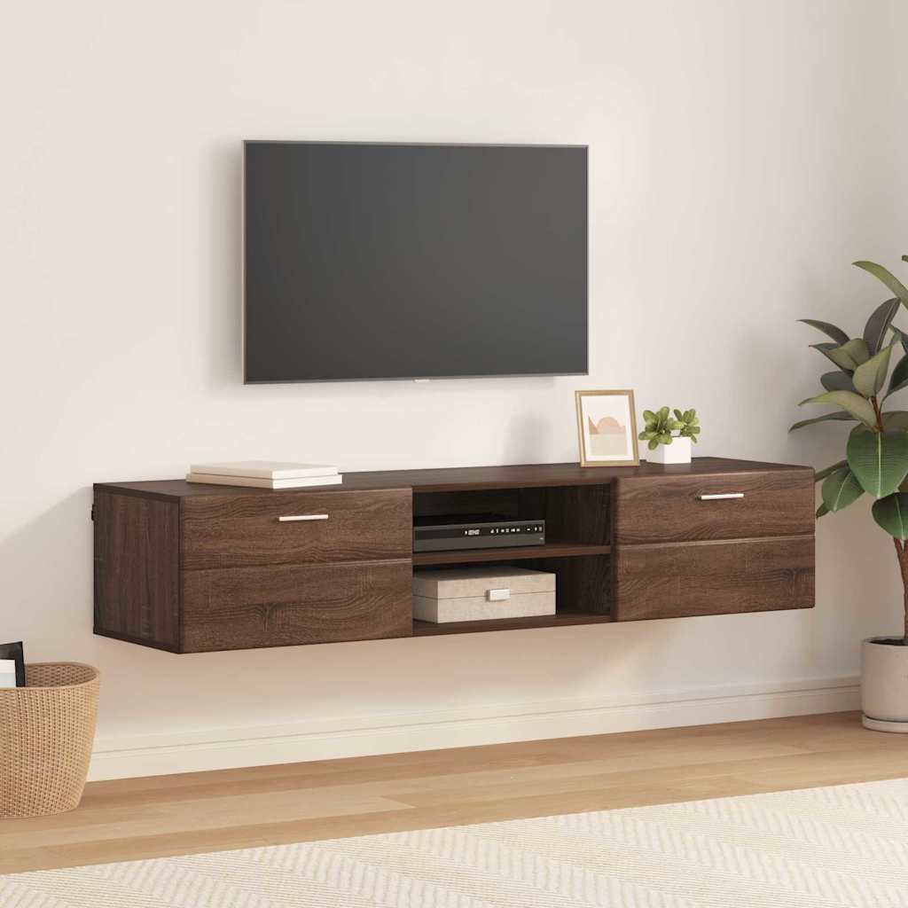 vidaXL Cabinet TV cu sertar Stejar brun 150 x 39 x 30 cm Lemn compozit