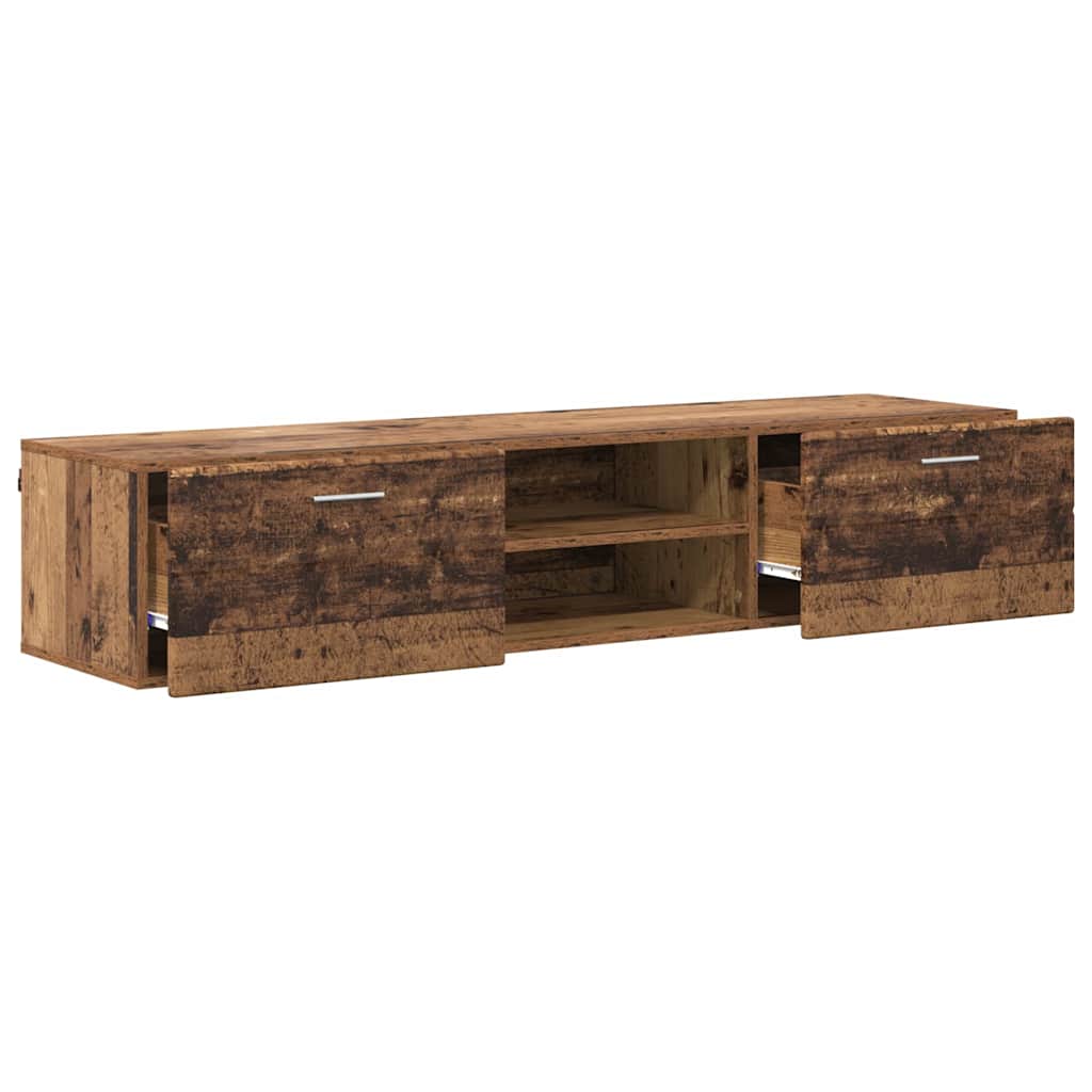 TV szekrény fiókkal polcokkal Régi fa 150 x 39 x 30 cm Faanyag 