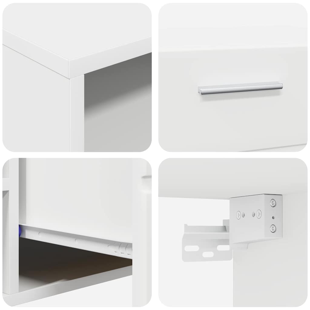 TV szekrény fiókkal polcokkal Fehér 100.5 x 39 x 30 cm Faanyag 