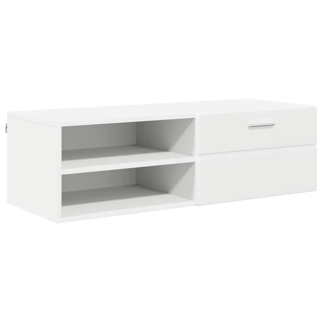 TV szekrény fiókkal polcokkal Fehér 100.5 x 39 x 30 cm Faanyag 