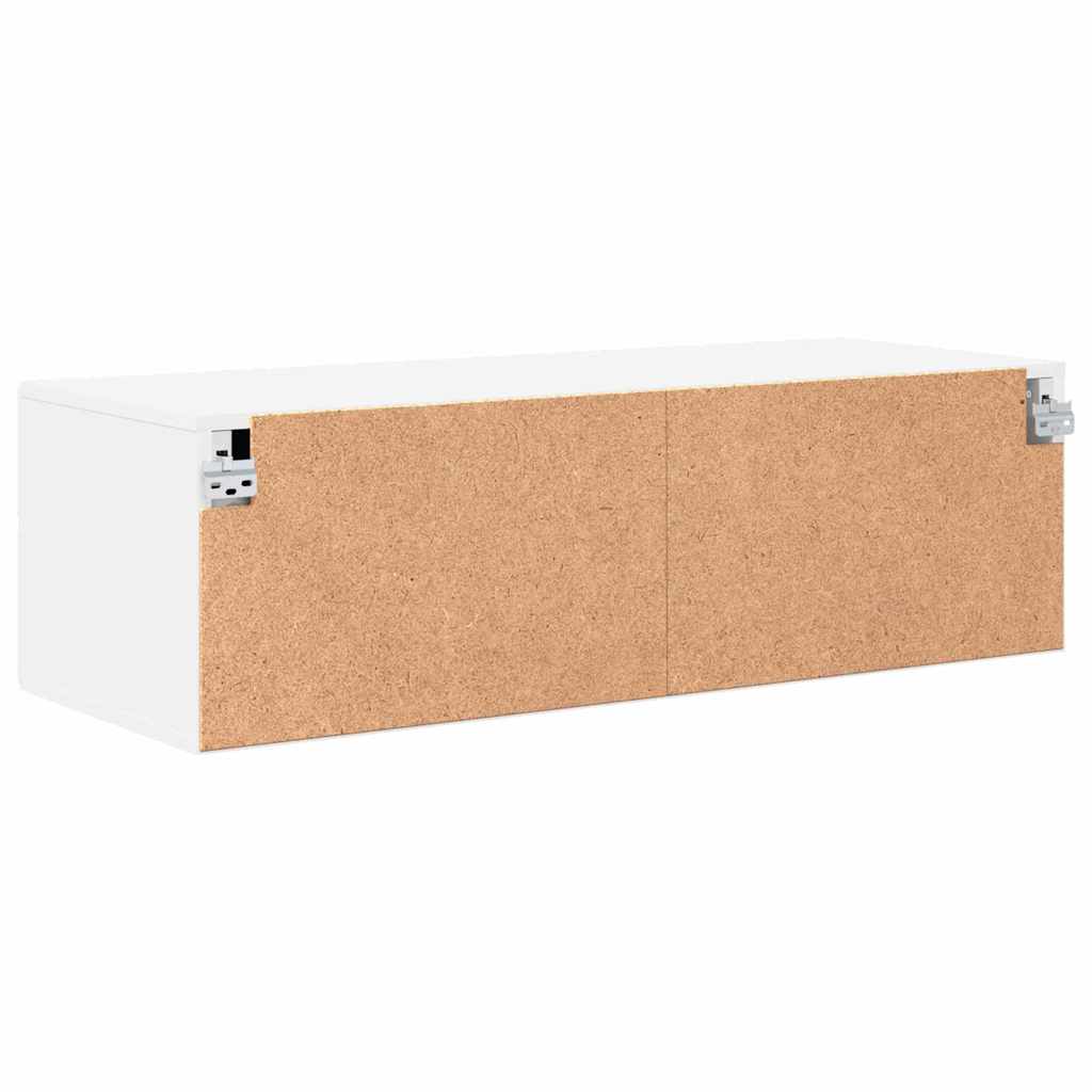 TV szekrény fiókkal polcokkal Fehér 100.5 x 39 x 30 cm Faanyag 