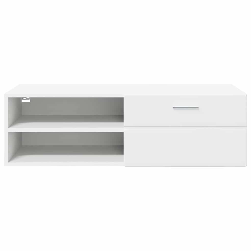 TV szekrény fiókkal polcokkal Fehér 100.5 x 39 x 30 cm Faanyag 