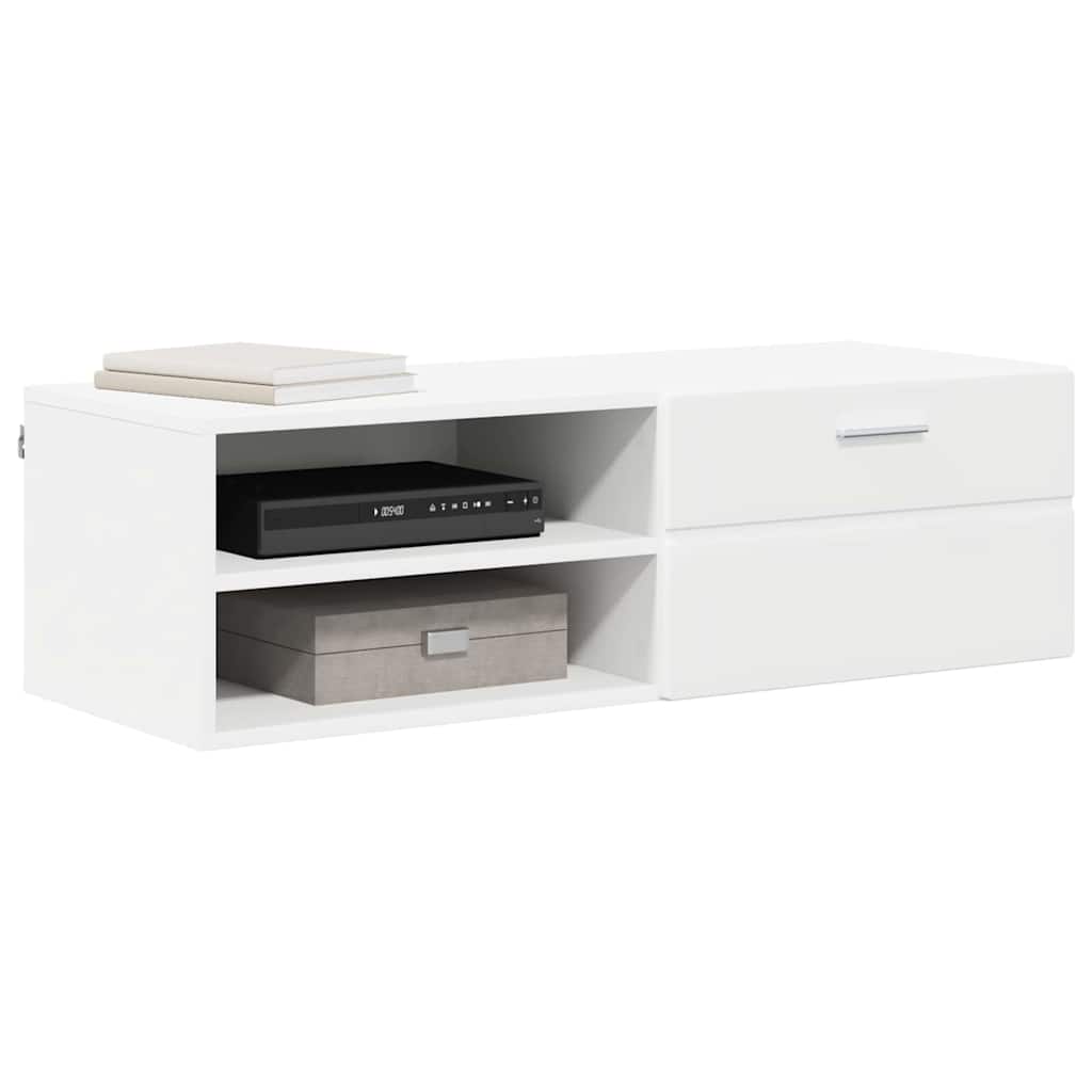 vidaXL TV-kast met lade met plank Wit 100.5 x 39 x 30 cm Bewerkt hout