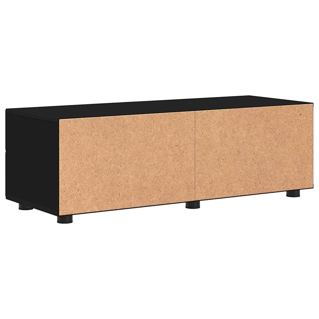 TV szekrény fiókkal polcokkal Fekete 100.5 x 39 x 30 cm Faanyag 