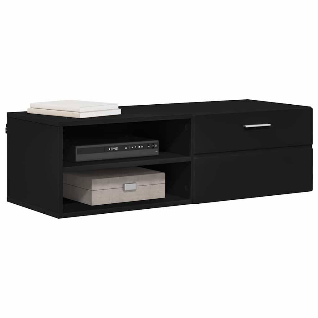 vidaXL TV-kast met lade Zwart 100.5 x 39 x 30 cm Bewerkt hout