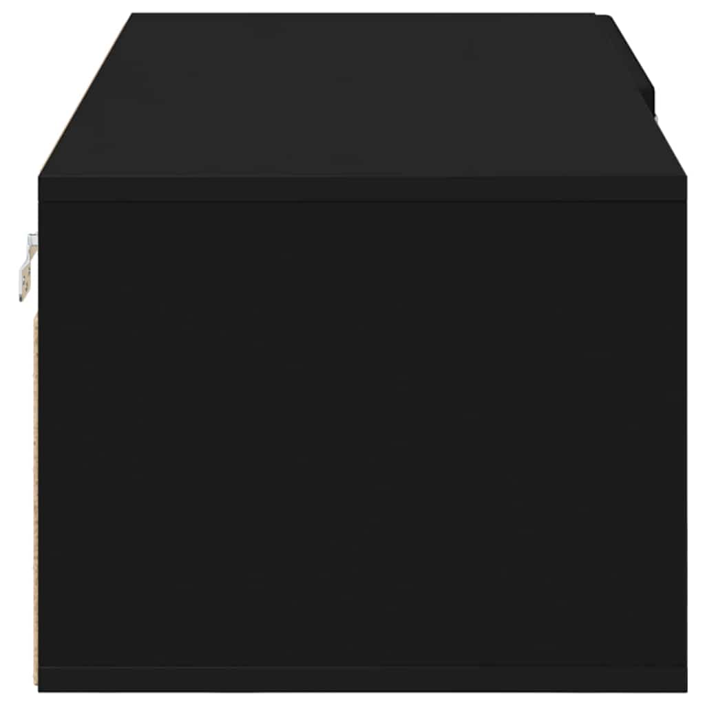 TV szekrény fiókkal polcokkal Fekete 100.5 x 39 x 30 cm Faanyag 