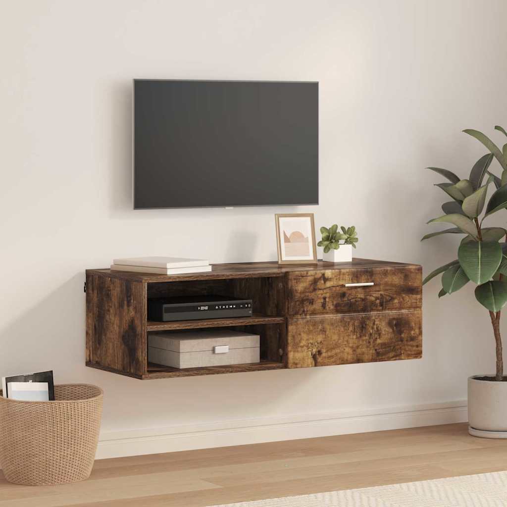 vidaXL Cabinet TV Stejar afumat 100.5 x 39 x 30 cm Lemn compozit