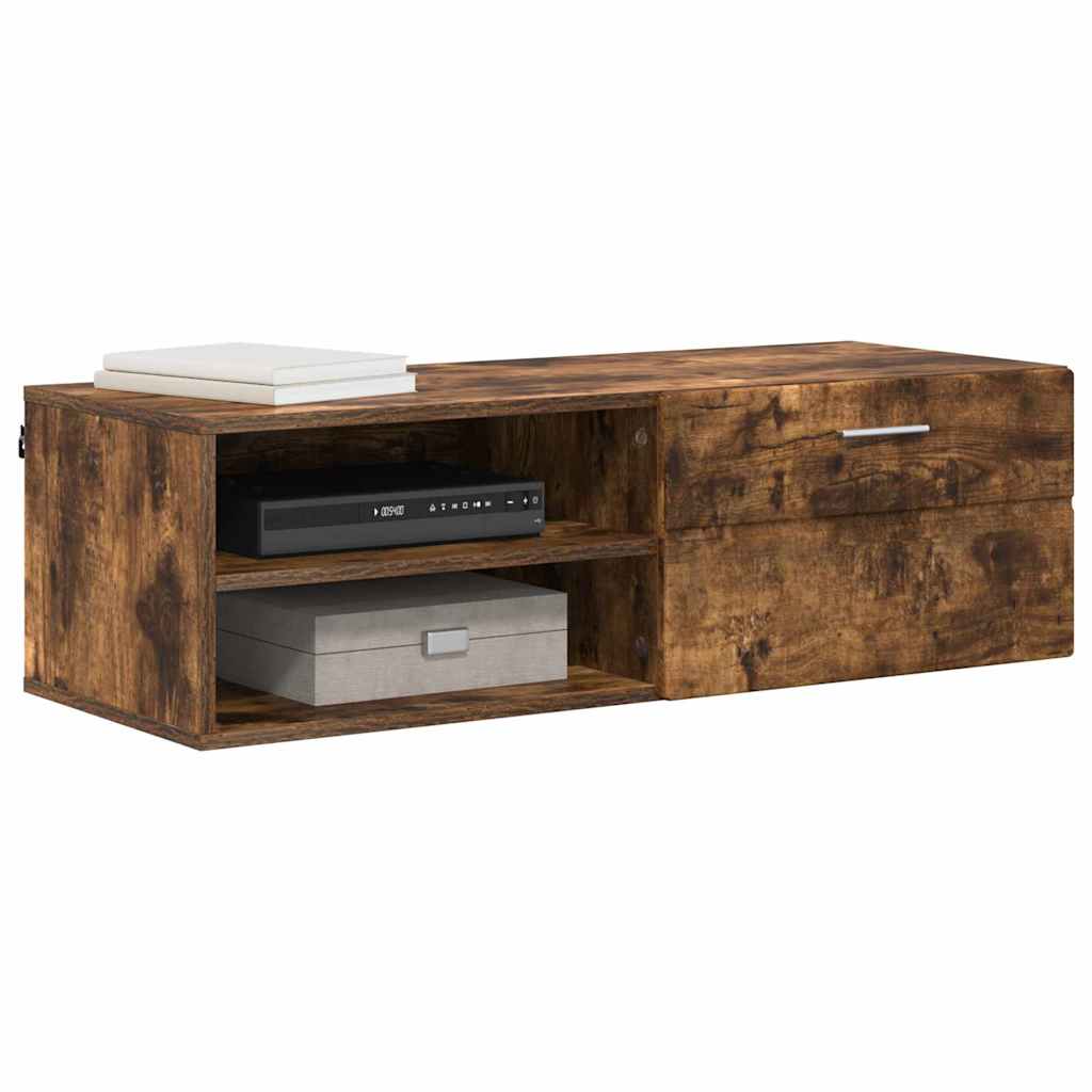 vidaXL TV-kast met lade Gerookt eiken 100.5 x 39 x 30 cm Bewerkt hout