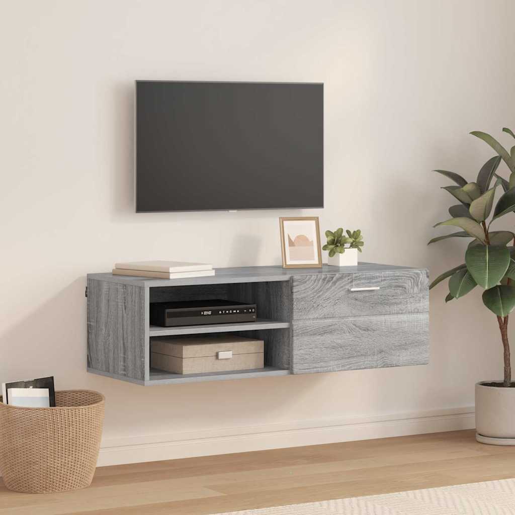 vidaXL Cabinet TV cu raft sonoma gri 100.5 x 39 x 30 cm Lemn compozit