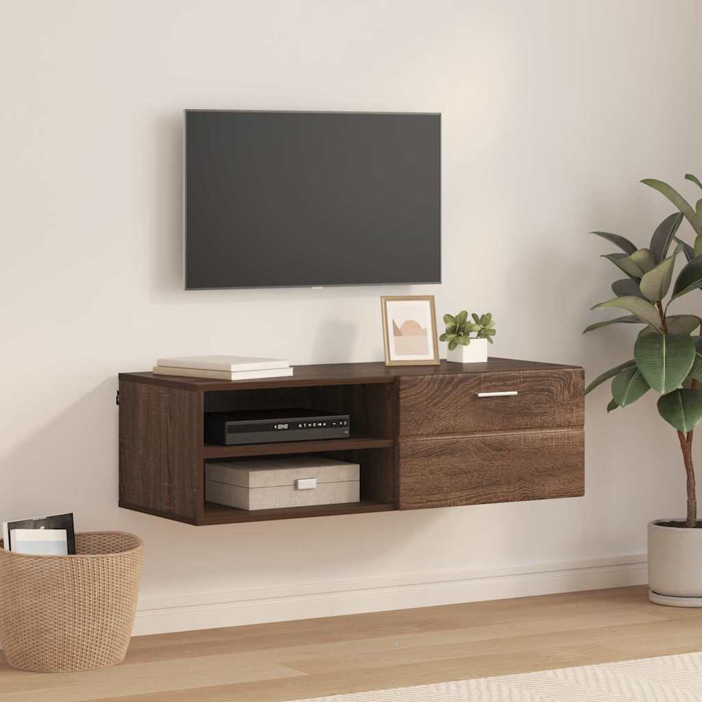 vidaXL Cabinet TV cu raft Stejar brun 100.5 x 39 x 30 cm Lemn compozit