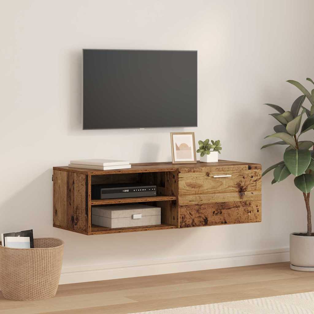 vidaXL Cabinet TV cu raft Lemn vechi 100.5 x 39 x 30 cm Lemn compozit