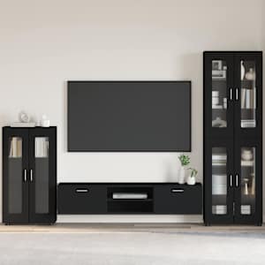 Strani šal FLORIN Črna 55,5 x 29 x 103 cm Konstruiran les