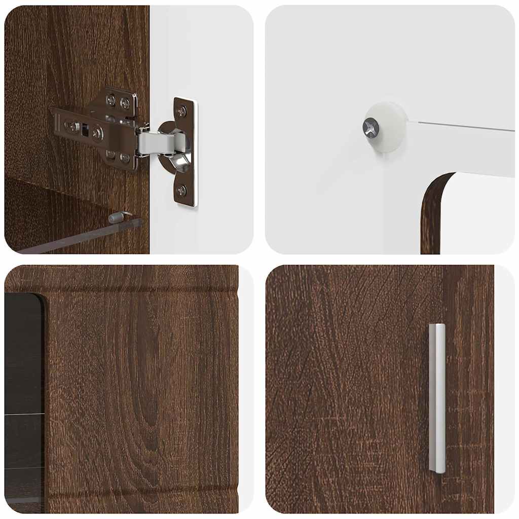 Strani šal Rjav hrast 55,5 x 29 x 103 cm Konstruiran les - slika 9