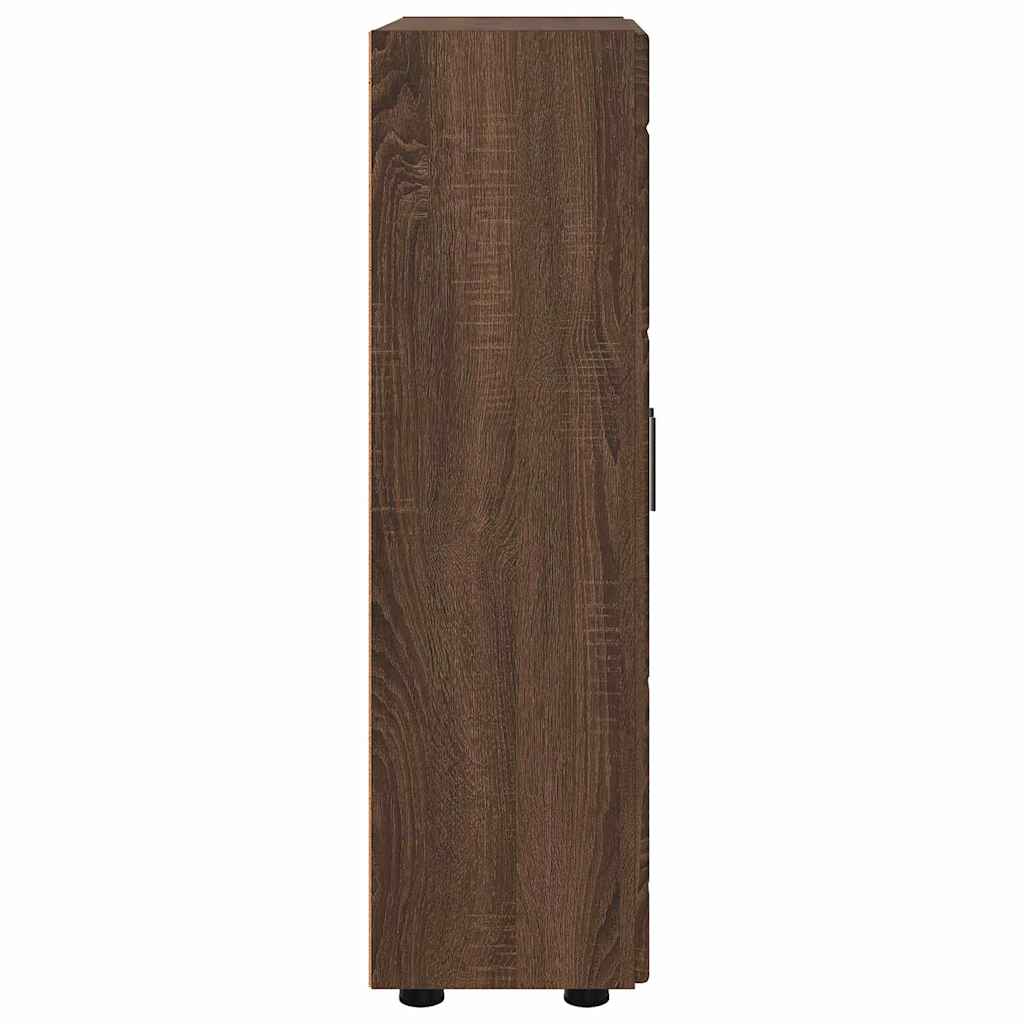 Strani šal Rjav hrast 55,5 x 29 x 103 cm Konstruiran les - slika 7