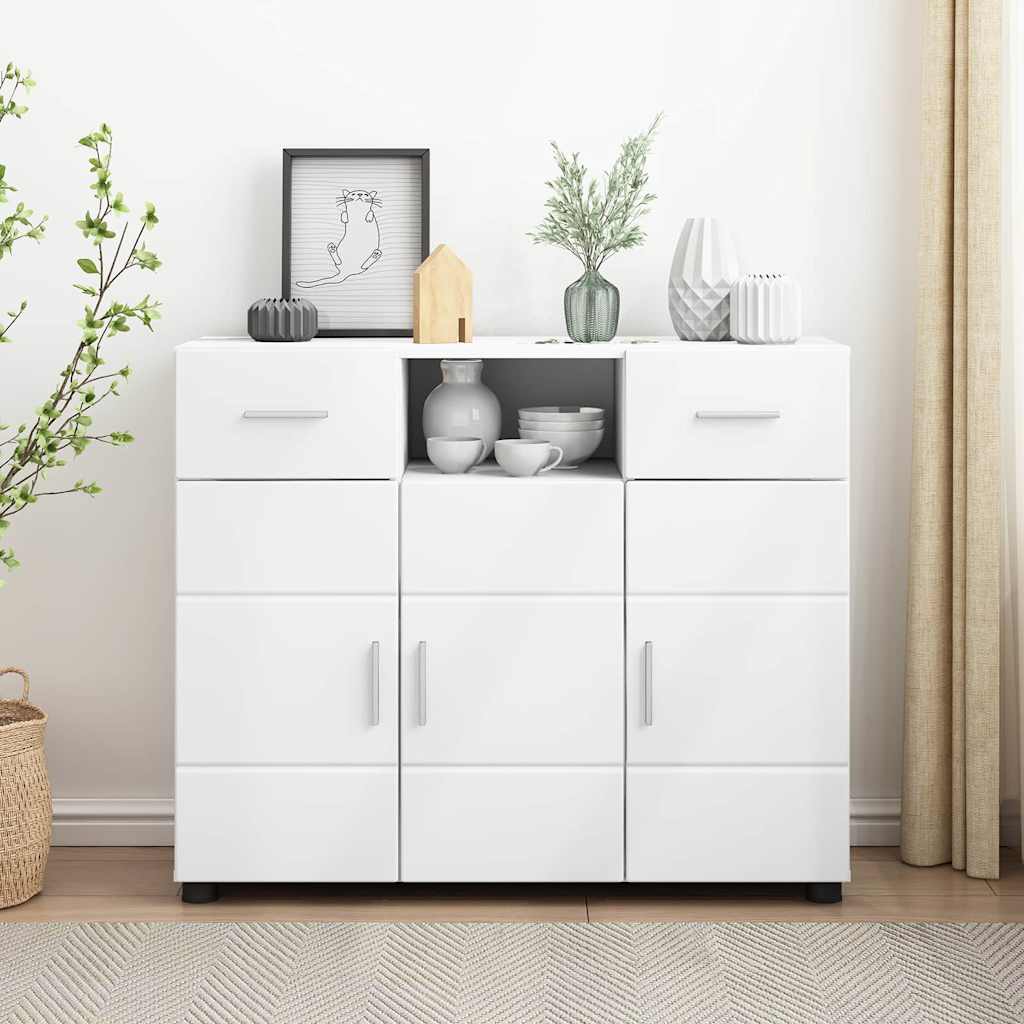 vidaXL Bufet cu sertar cu ușă Alb 88.5 x 30.5 x 73 cm Lemn compozit