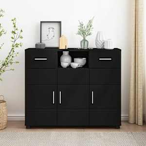 Lesena omara Črna 88,5 x 30,5 x 73 cm Konstruiran les