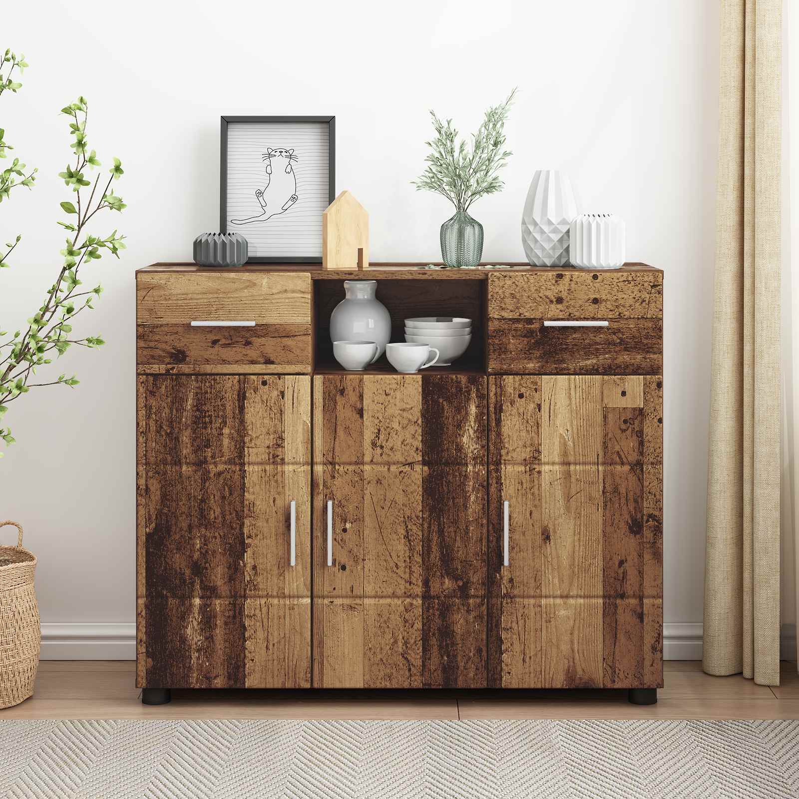 vidaXL Dulap din Lemn Lemn vechi 88,5 x 30,5 x 73 cm Lemn compozit