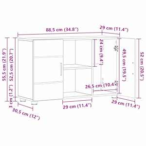 Servírovací skříň FLORIN Sonoma dub 88,5 x 30,5 x 55,5 cm - obrázek 12