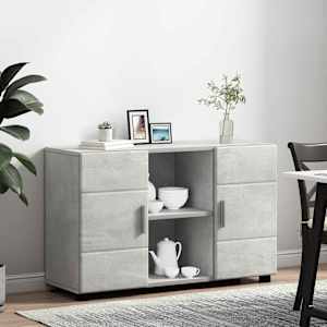 Servírovací skříň FLORIN 88,5 x 30,5 x 55,5 cm Betonově šedá - obrázek 4