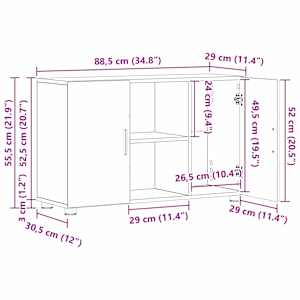 Servírovací skříň FLORIN 88,5 x 30,5 x 55,5 cm Betonově šedá - obrázek 12