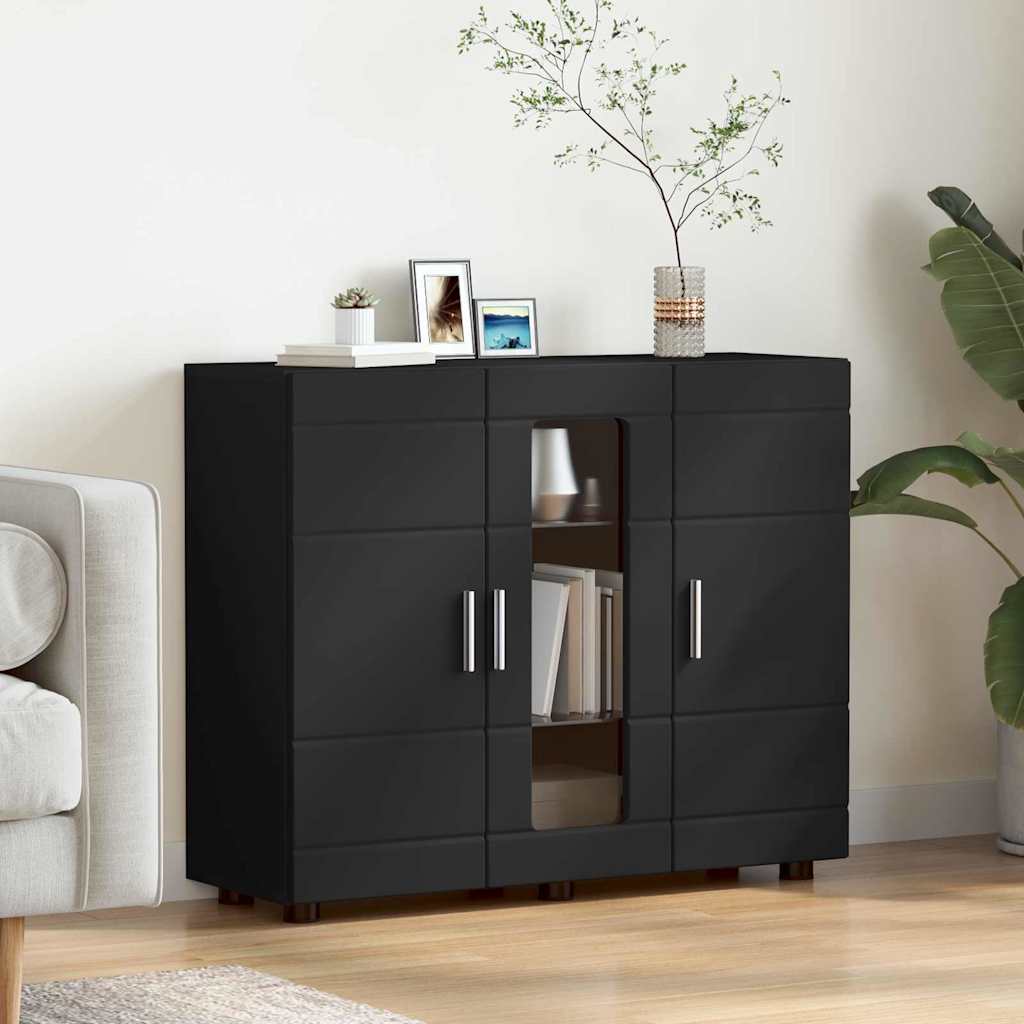 vidaXL Bufet cu raft cu ușă Negru 55.5 x 29 x 100 cm Lemn compozit