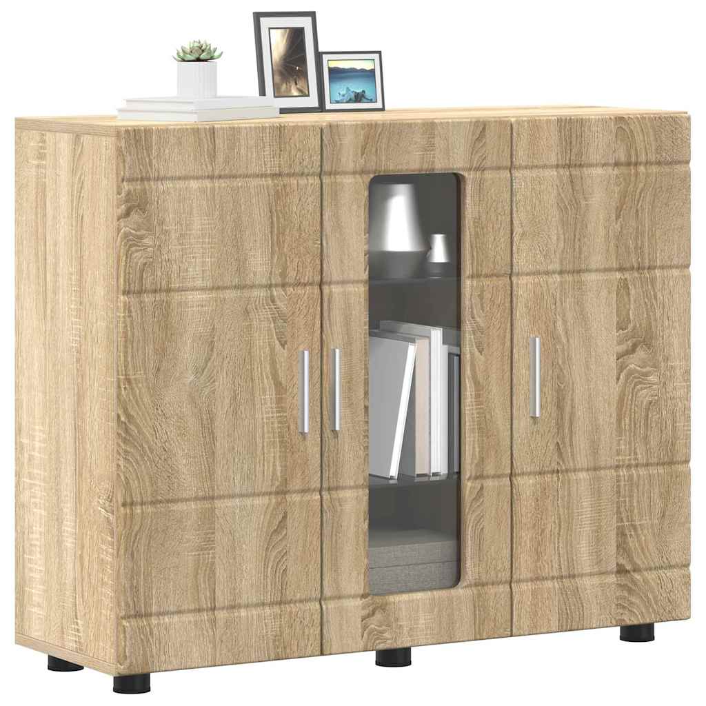 vidaXL Dressoir met plank Sonoma eiken 55.5 x 29 x 100 cm Bewerkt hout