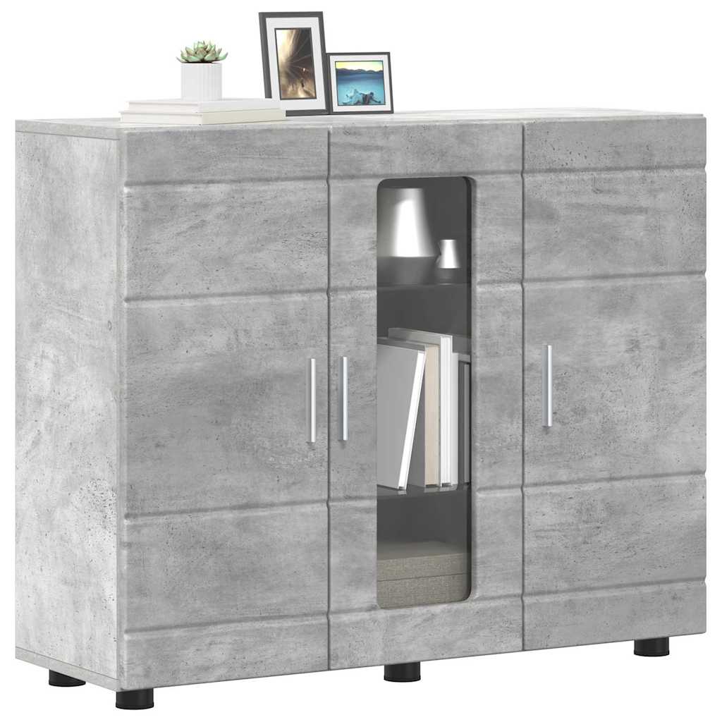 vidaXL Dressoir met plank Betongrijs 55.5 x 29 x 100 cm Bewerkt hout