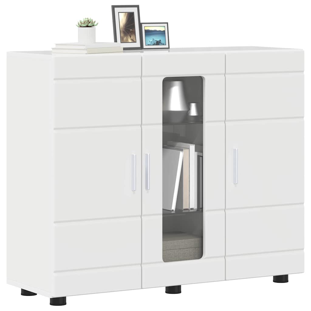 vidaXL Dressoir Hoogglans wit 55.5 x 29 x 100 cm Bewerkt hout