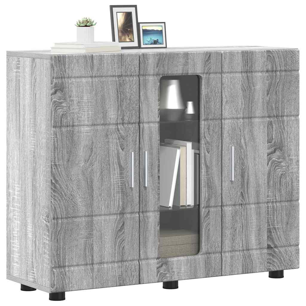 vidaXL Dressoir met plank Grijs sonoma 55.5 x 29 x 100 cm Bewerkt hout