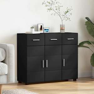 Strani šal FLORIN Črna 88,5 x 30,5 x 73 cm Konstruiran les