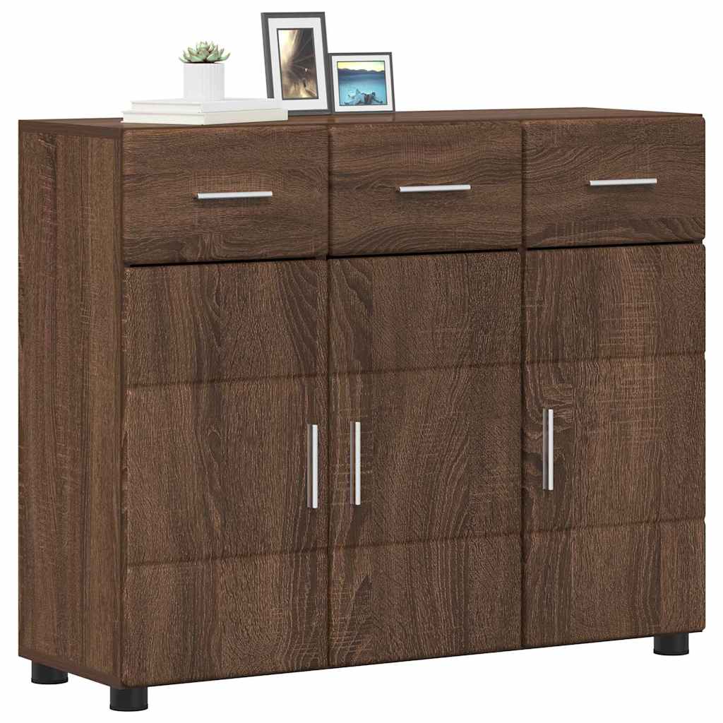 vidaXL Dressoir met plank Bruin Eiken 88,5 x 30,5 x 73 cm Bewerkt hout