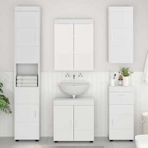 Kopalna stenska omarica s polico TULUM Bela 37 x 24,5 x 86 cm