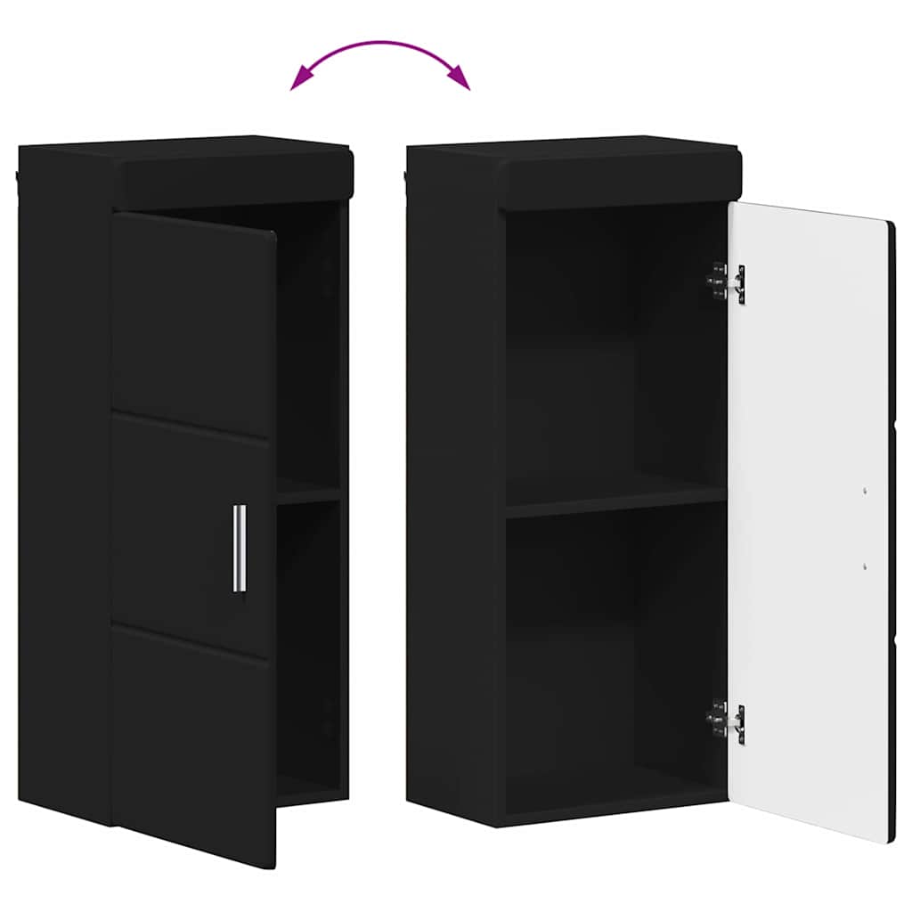 Kopalna stenska omarica s polico TULUM Črna 37 x 24,5 x 86 cm - slika 12