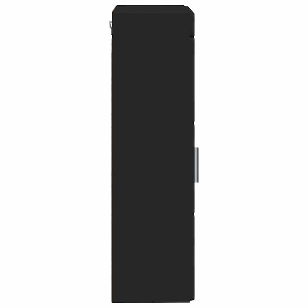 Kopalna stenska omarica s polico TULUM Črna 37 x 24,5 x 86 cm - slika 7