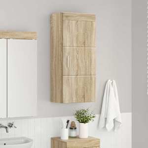 Koupelnová nástěnná skříňka TULUM Sonoma dub 37 x 24,5 x 86 cm - obrázek 4