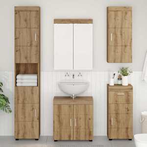 Kopalna stenska omarica TULUM Umetni hrast 37 x 24,5 x 86 cm