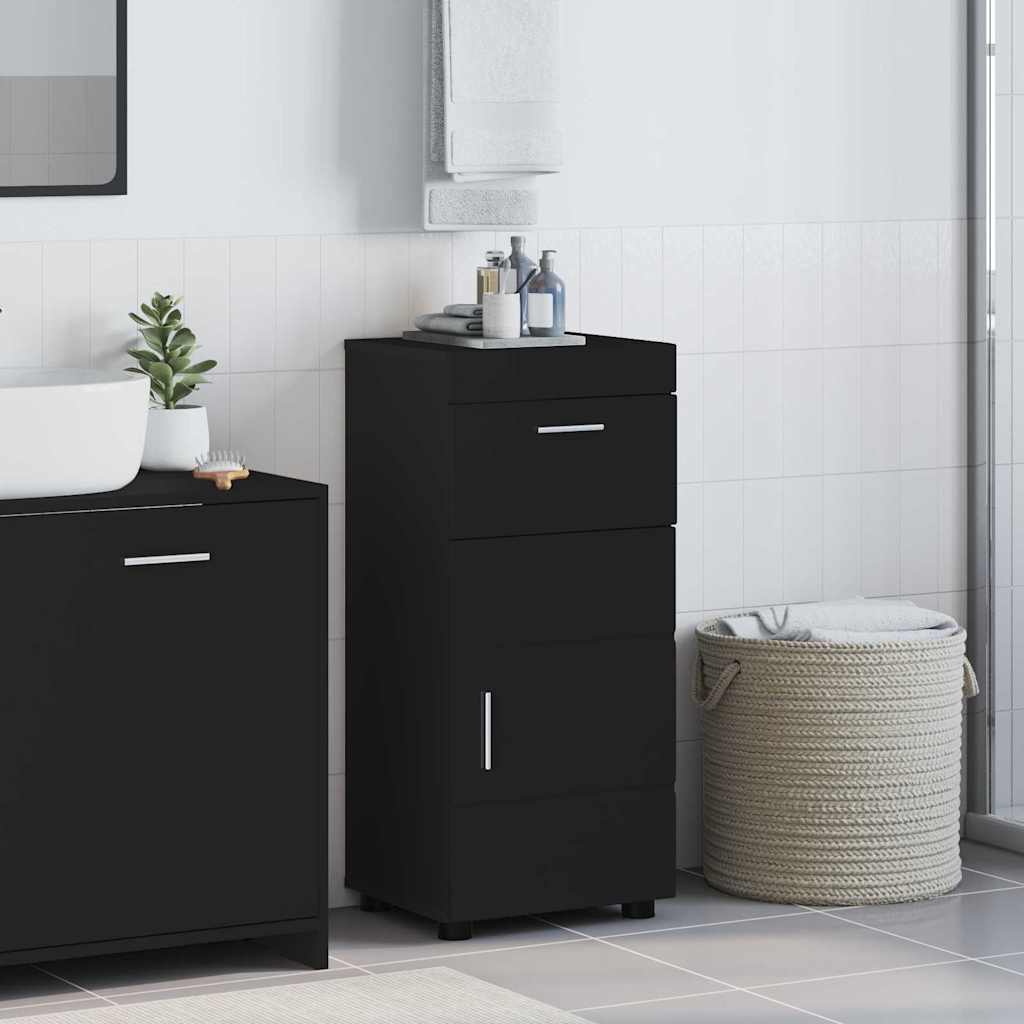 vidaXL Dulap de Baie cu ușă Negru 37 x 31.5 x 82 cm Lemn compozit