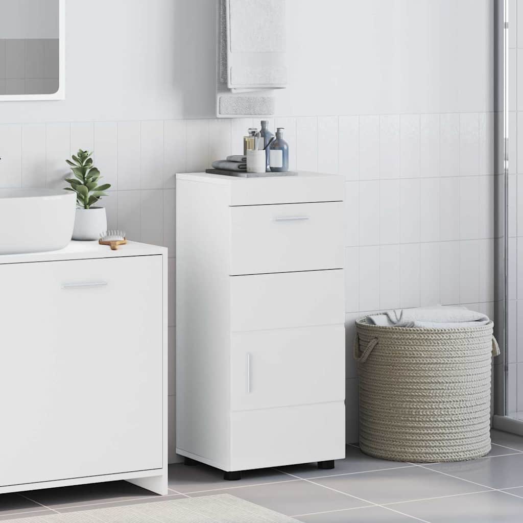 vidaXL Dulap de Baie Alb foarte lucios 37 x 31.5 x 82 cm Lemn compozit