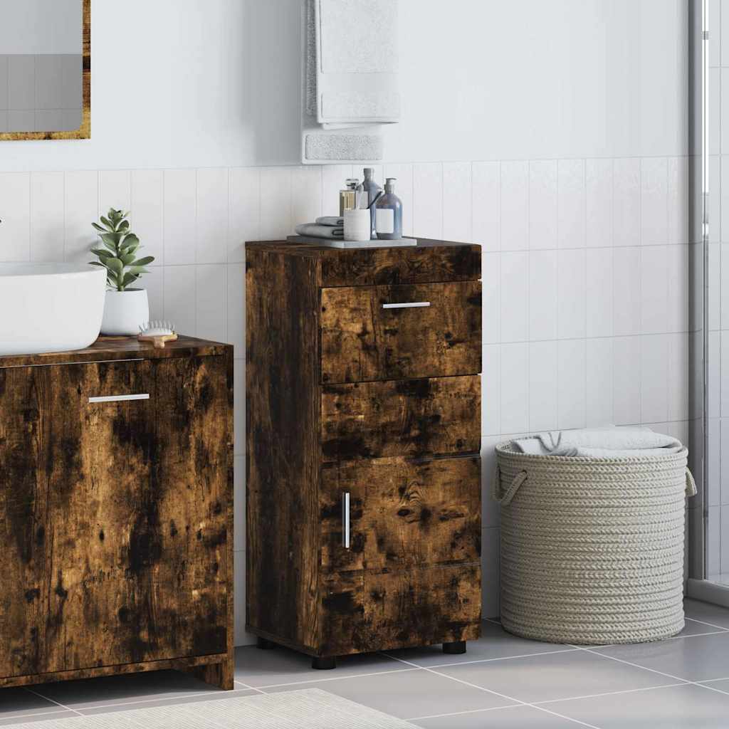 vidaXL Dulap de Baie Stejar afumat 37 x 31.5 x 82 cm Lemn compozit