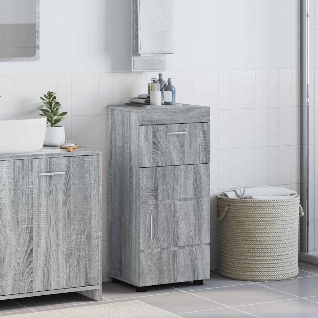 vidaXL Dulap de Baie cu ușă sonoma gri 37 x 31.5 x 82 cm Lemn compozit