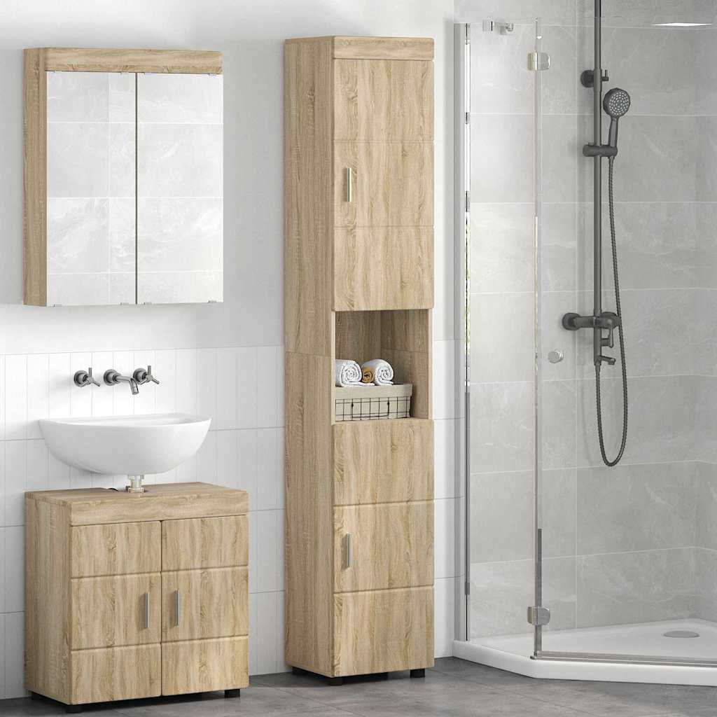 vidaXL Dulap de Baie Stejar sonoma 37 x 31.5 x 203 cm Lemn compozit