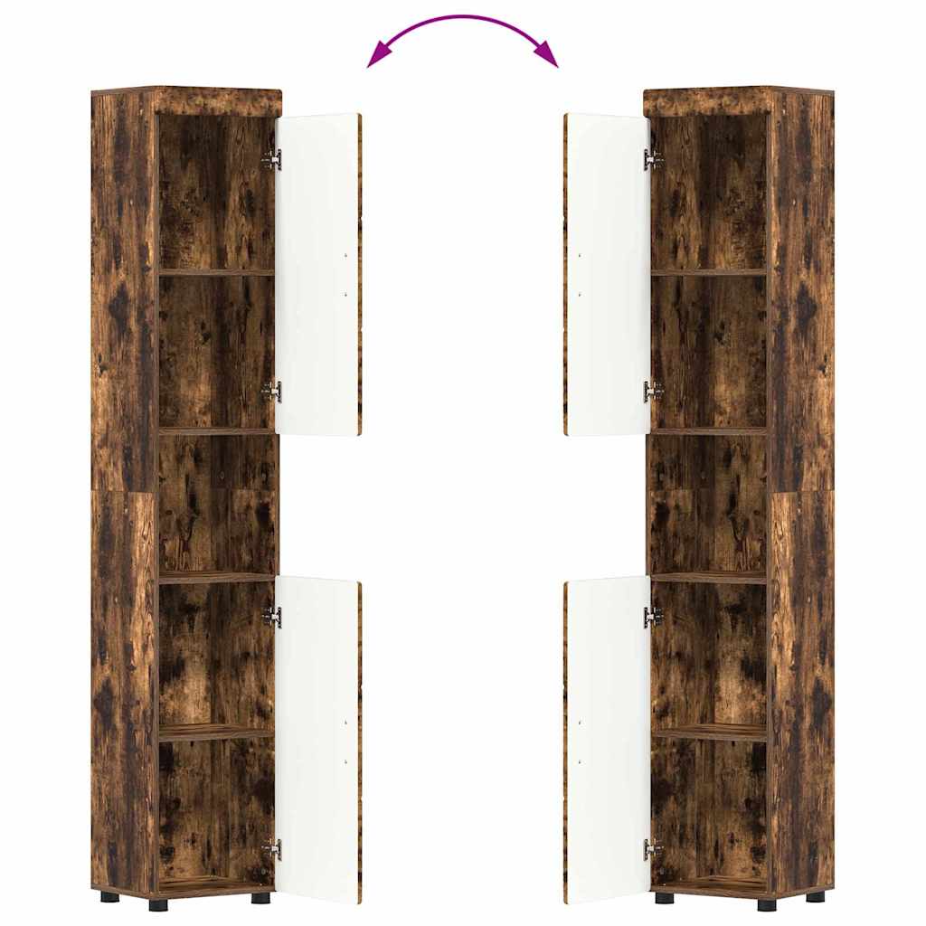 Komplet omaric za kopalnico TULUM Dimljeni oreh Konstruiran les - slika 13